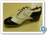 1950's style oxford brogue golf shoe made from snakeskin and black calf  1