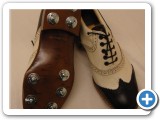 1950's style oxford brogue golf shoe made from snakeskin and black calf  3