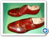 Double Monk with Toe Cap made from 1905 Shell Cordovan